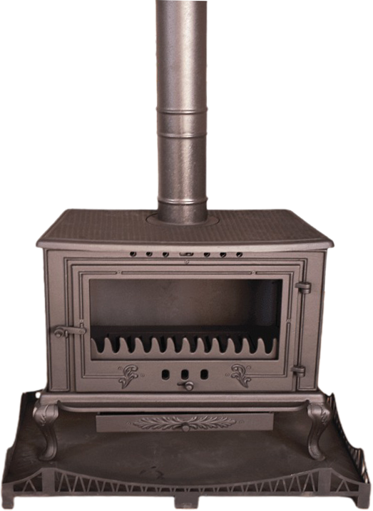 Küllüklü Modern 3 Tarafı Camlı Döküm Soba