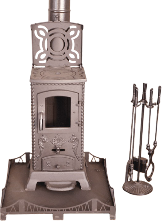 Örgü Desenli Dikey Döküm Soba