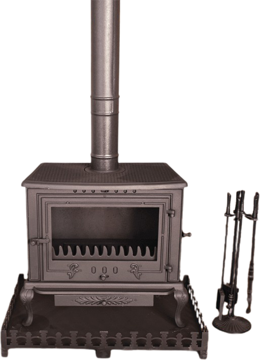 Küllüklü Modern 2 Tarafı Camlı Döküm Soba