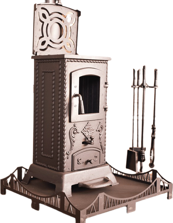 Örgü Desenli Dikey Döküm Soba