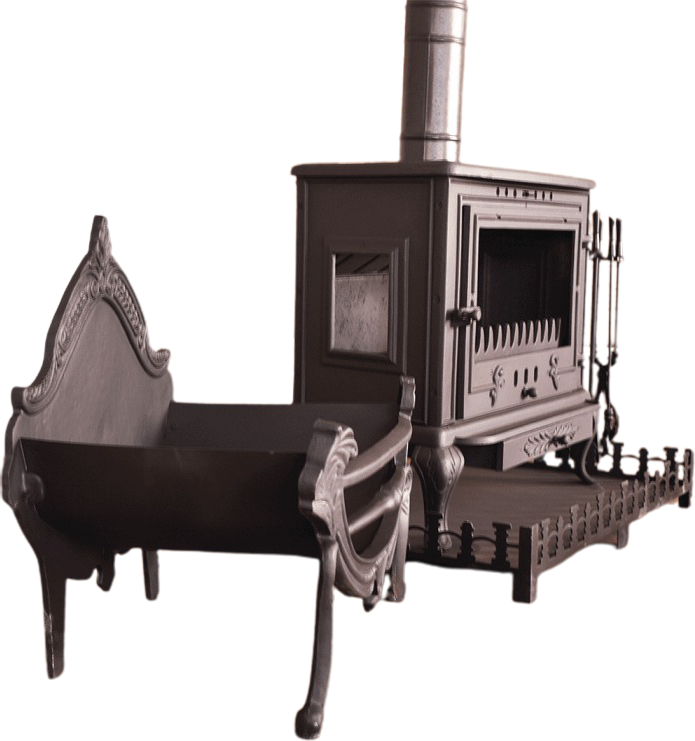 Küllüklü Modern 2 Tarafı Camlı Döküm Soba