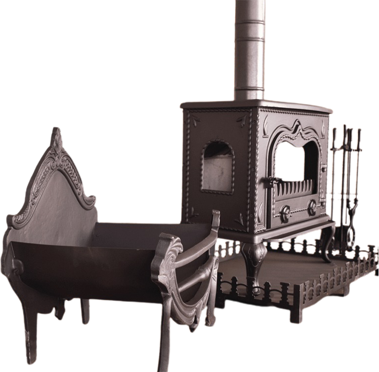 Alev Desenli 3 Tarafı Camlı Döküm Soba 70