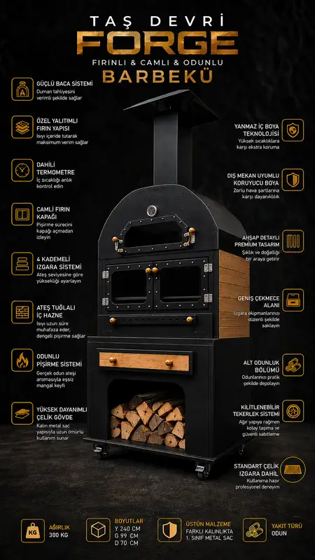 Nova 100 cm Metal Barbekü