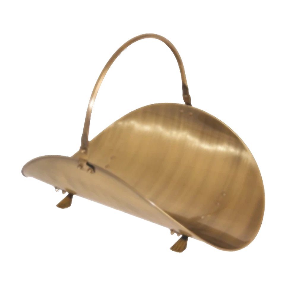 Sade with Handle Gold Open Log Holder