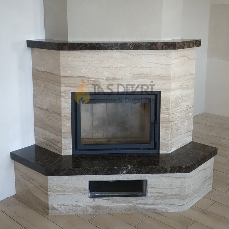 Corner Wood-Burning Fireplace 1