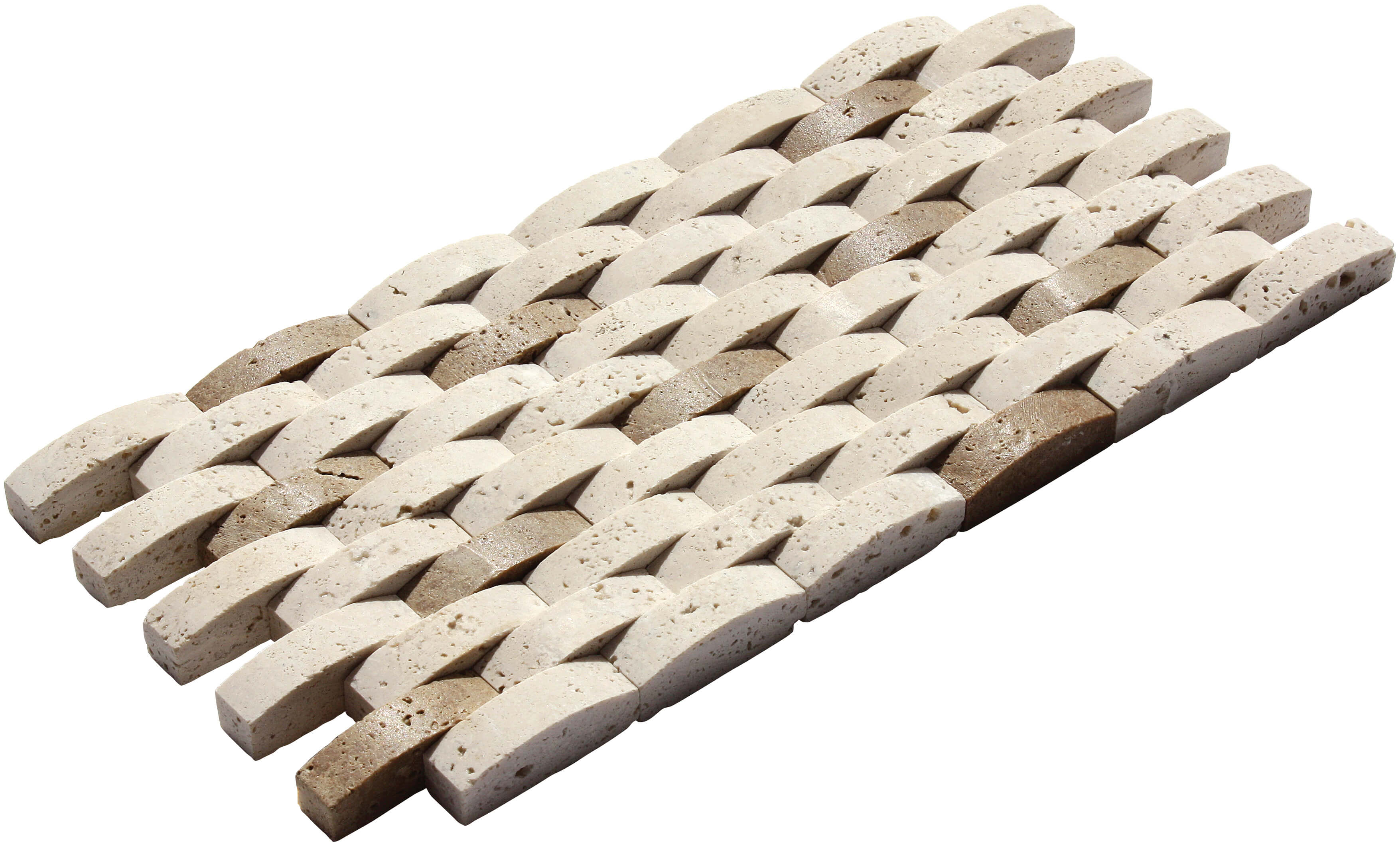1,5x5 Noce+Chiaro Concave Miks(Wall Stone Cladding)