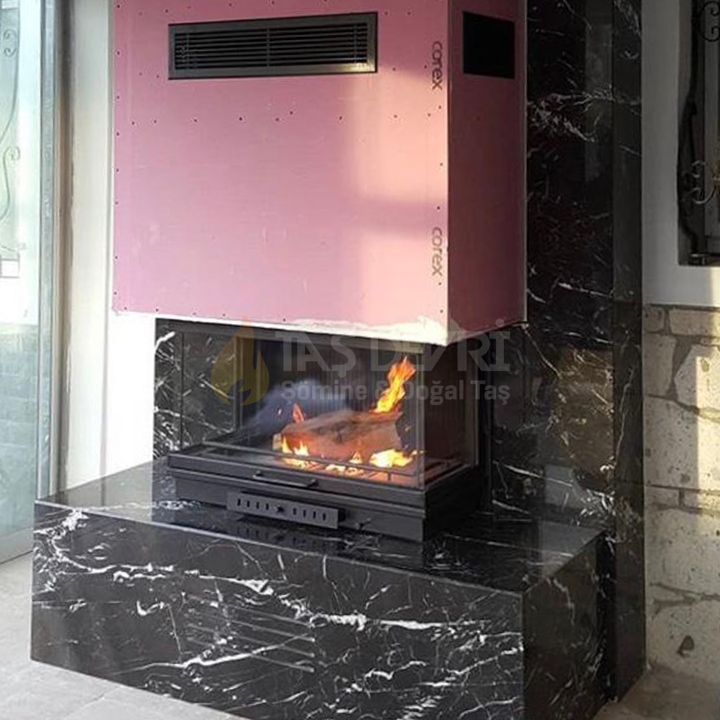 Three-Sided Wood-Burning Fireplace 23
