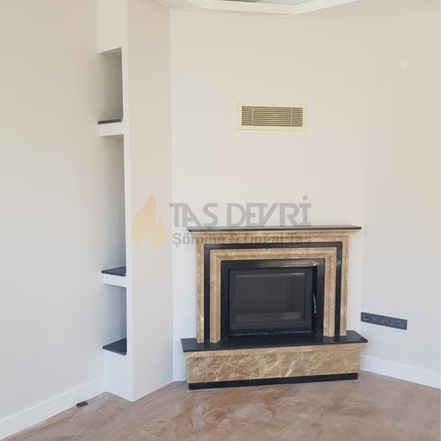 Corner Wood-Burning Fireplace 27