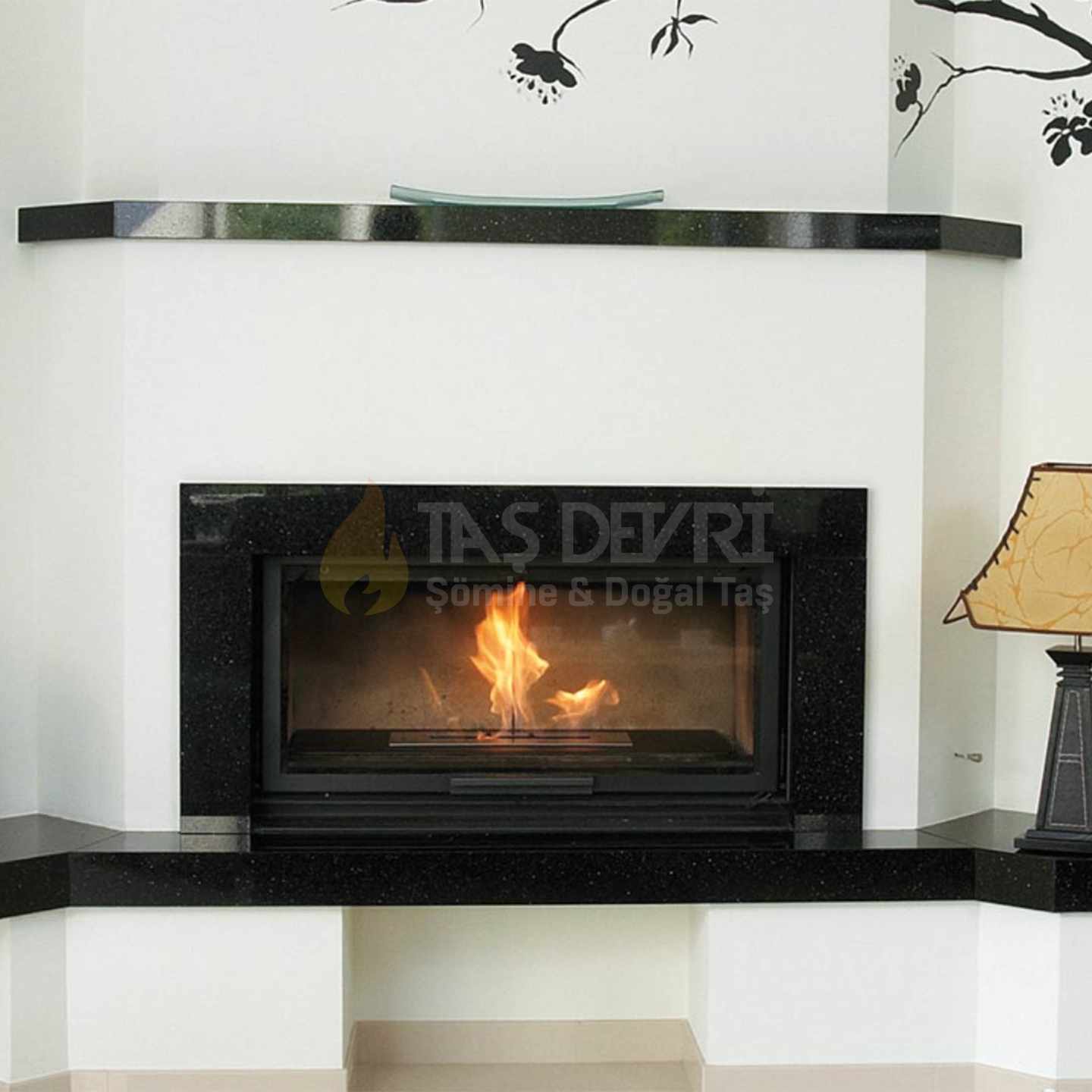 Corner Wood-Burning Fireplace 28