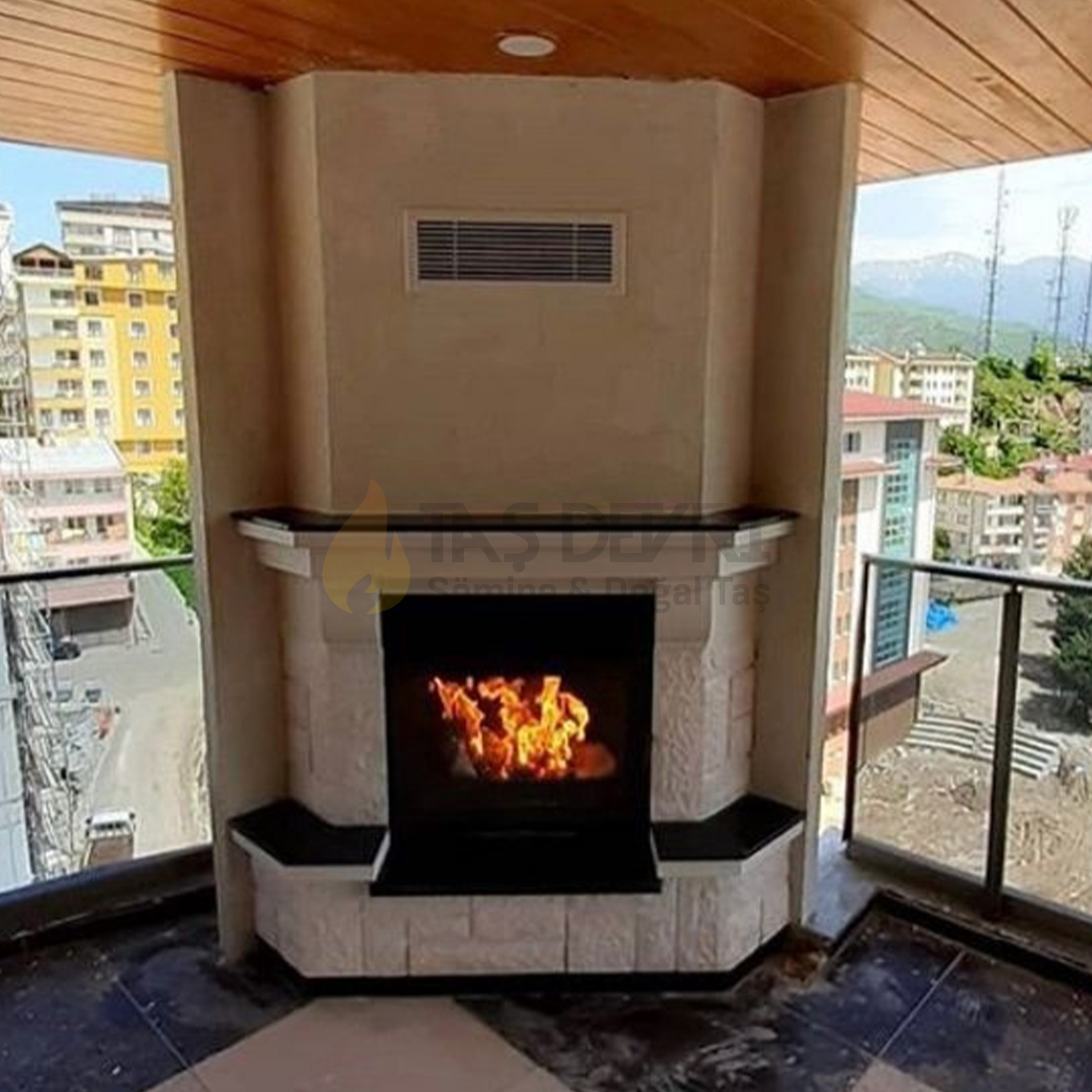 Corner Wood-Burning Fireplace 30