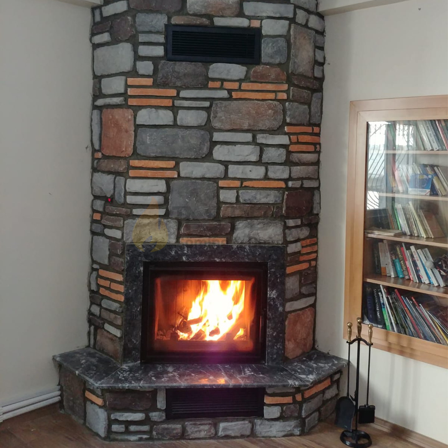 Corner Wood-Burning Fireplace 31