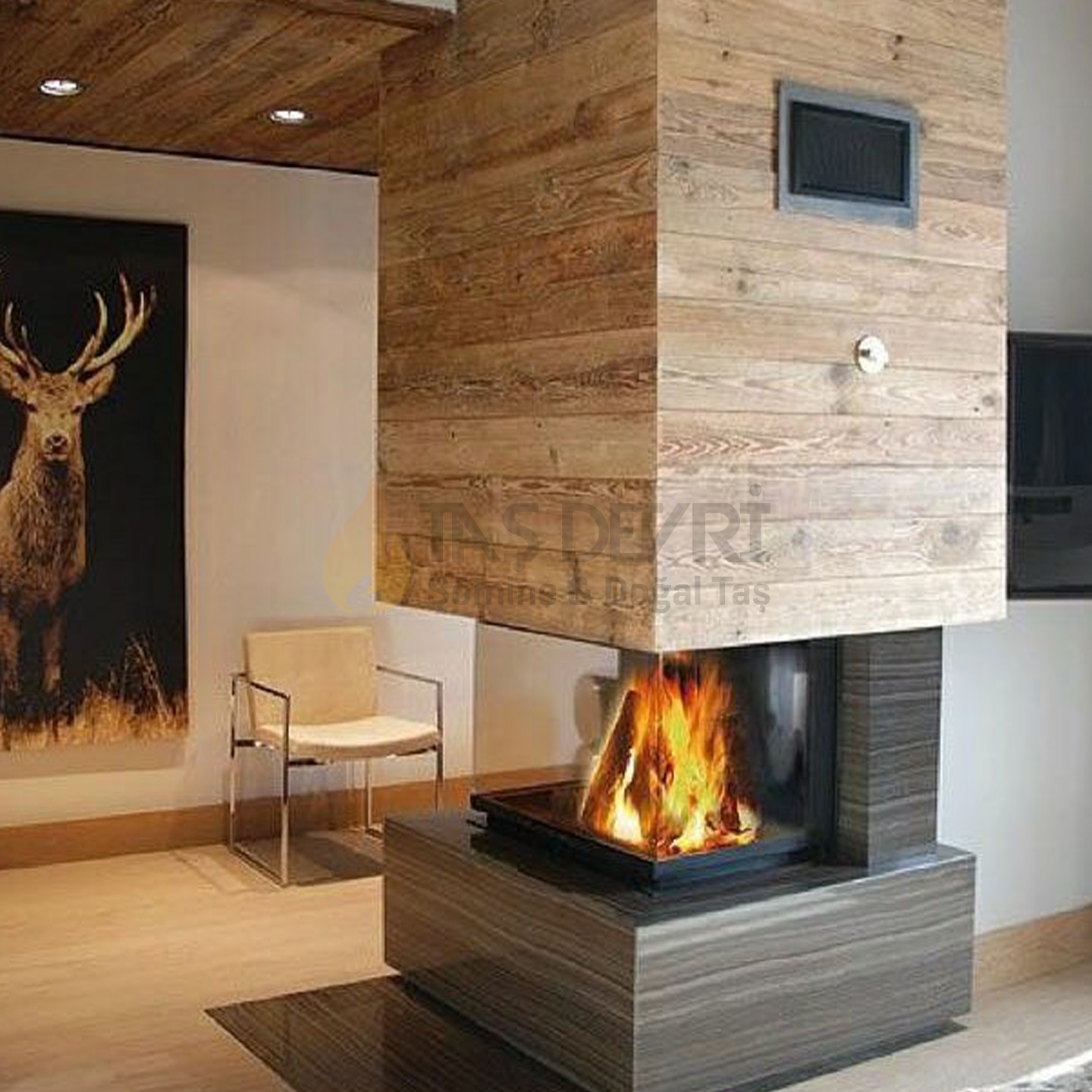 Three-Sided Wood-Burning Fireplace 31