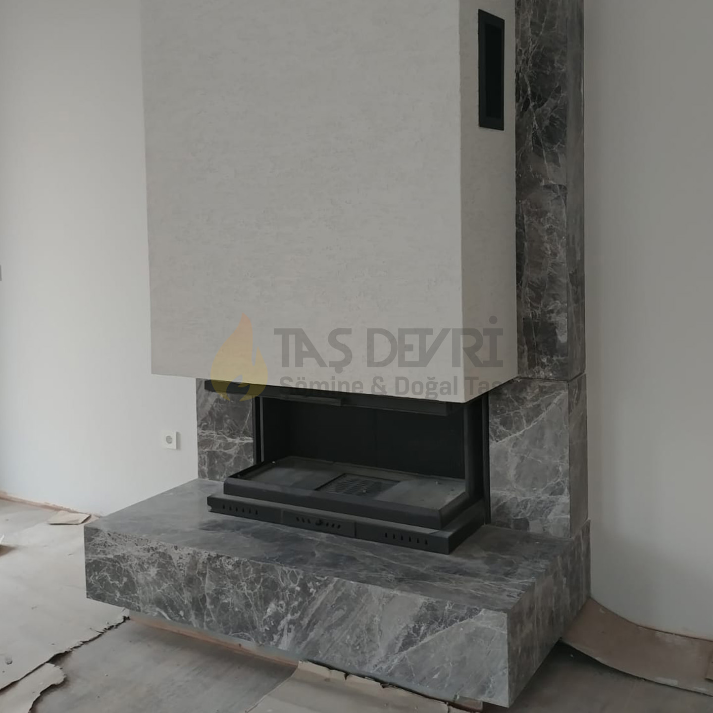 Three-Sided Wood-Burning Fireplace 34