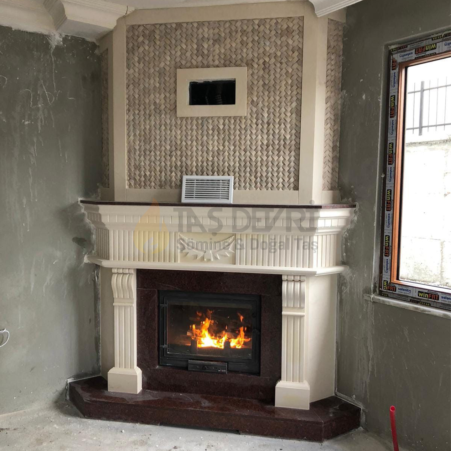 Corner Wood-Burning Fireplace 35