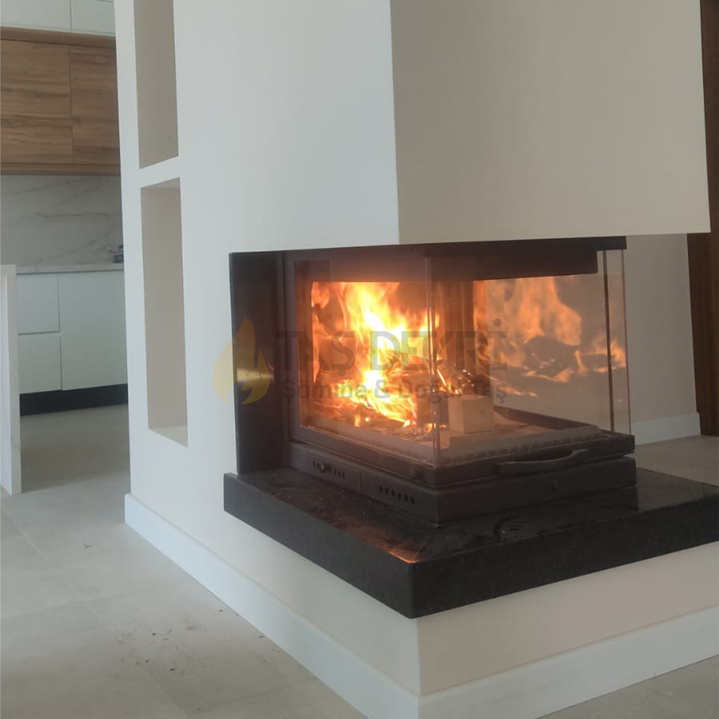 Three-Sided Wood-Burning Fireplace 35