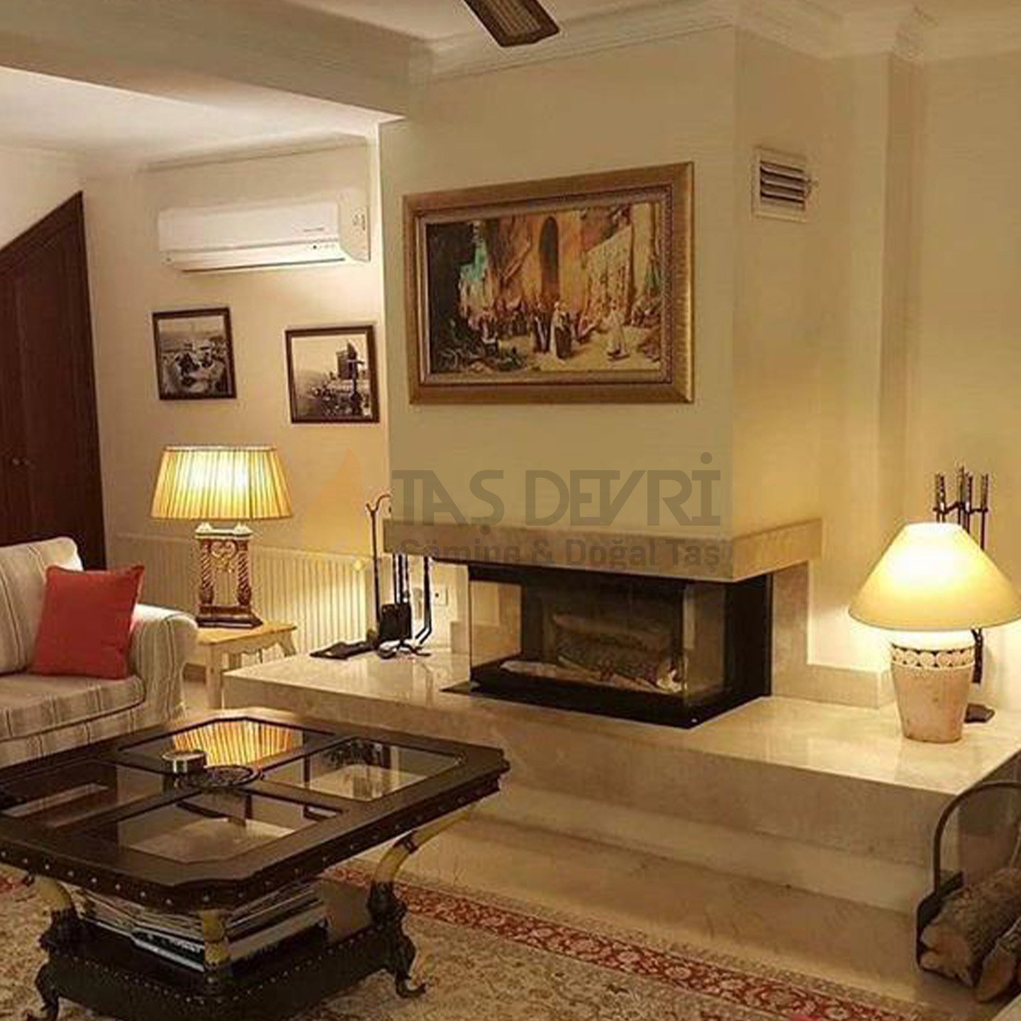 Three-Sided Wood-Burning Fireplace 38