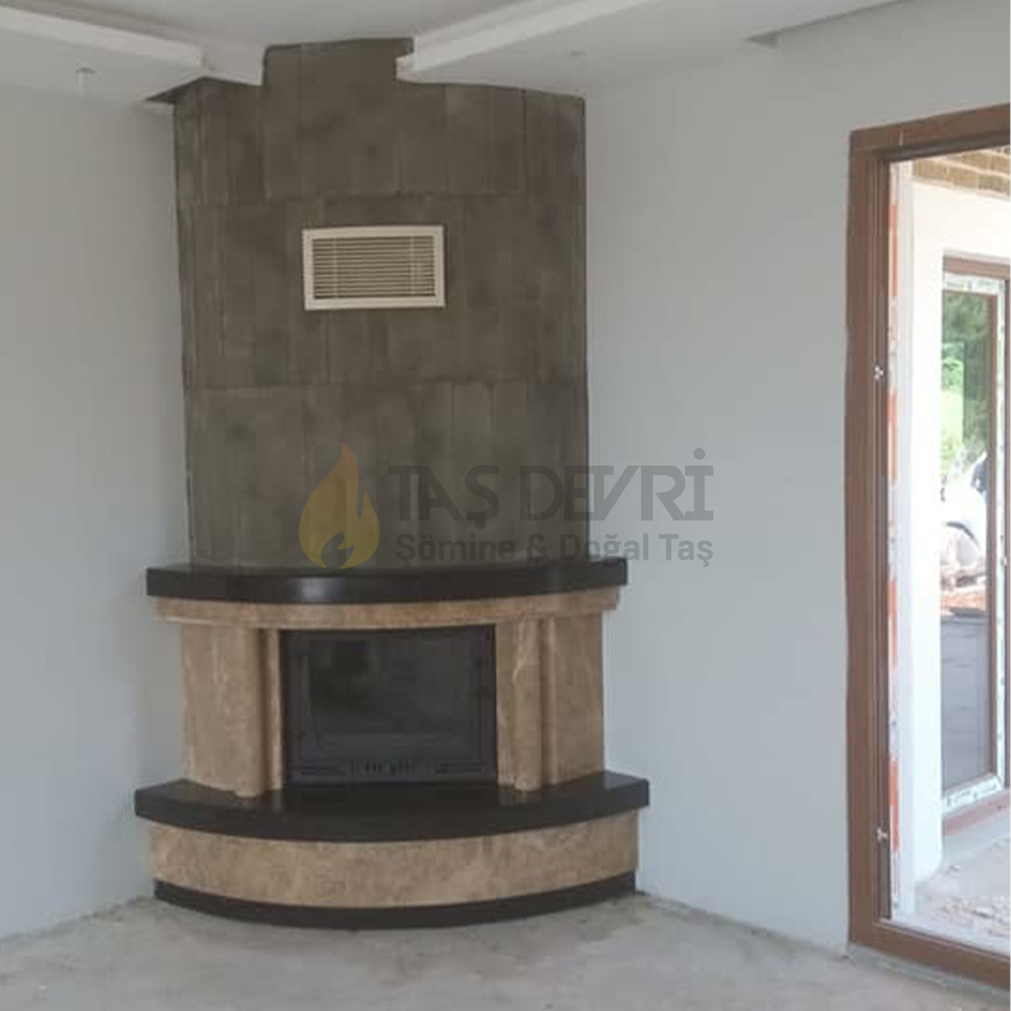 Corner Wood-Burning Fireplace 39