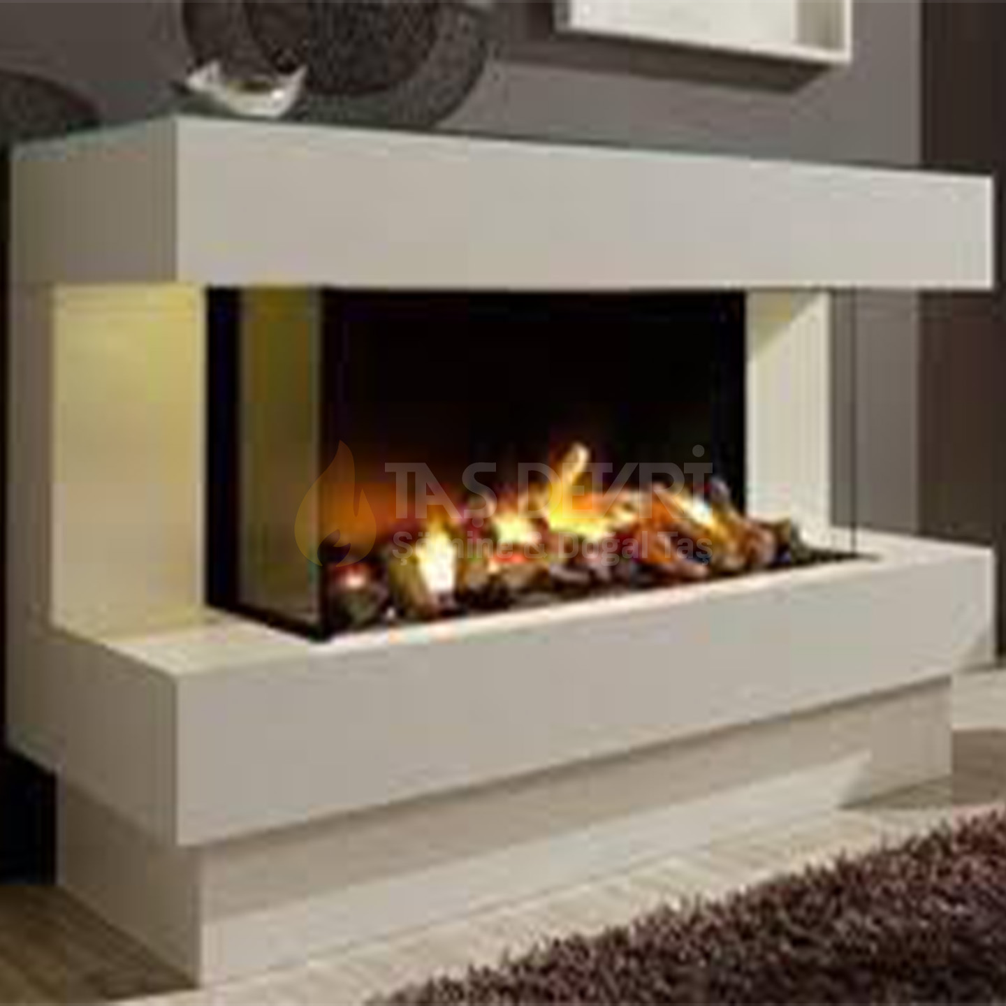 Three-Sided Wood-Burning Fireplace 39