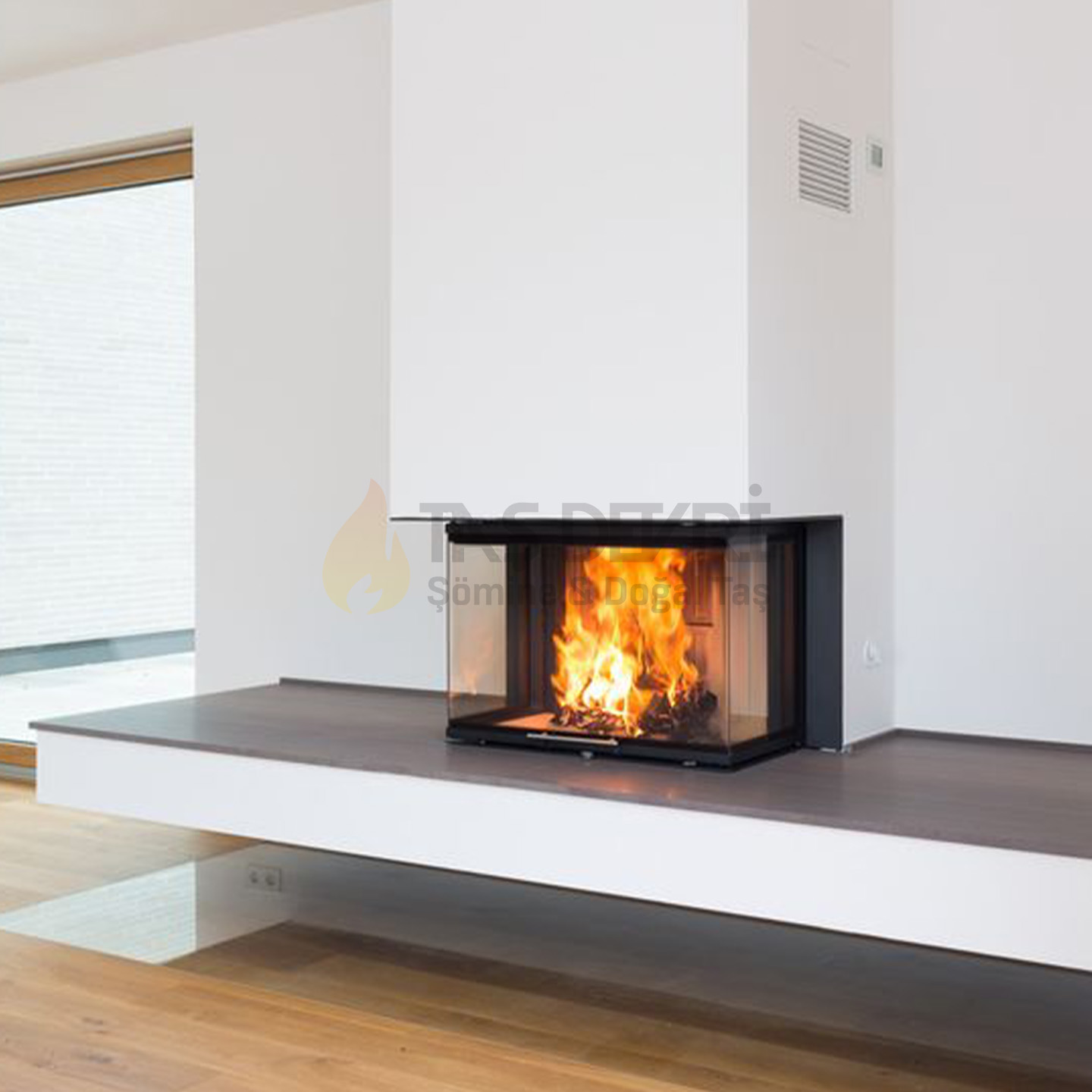Three-Sided Wood-Burning Fireplace 43