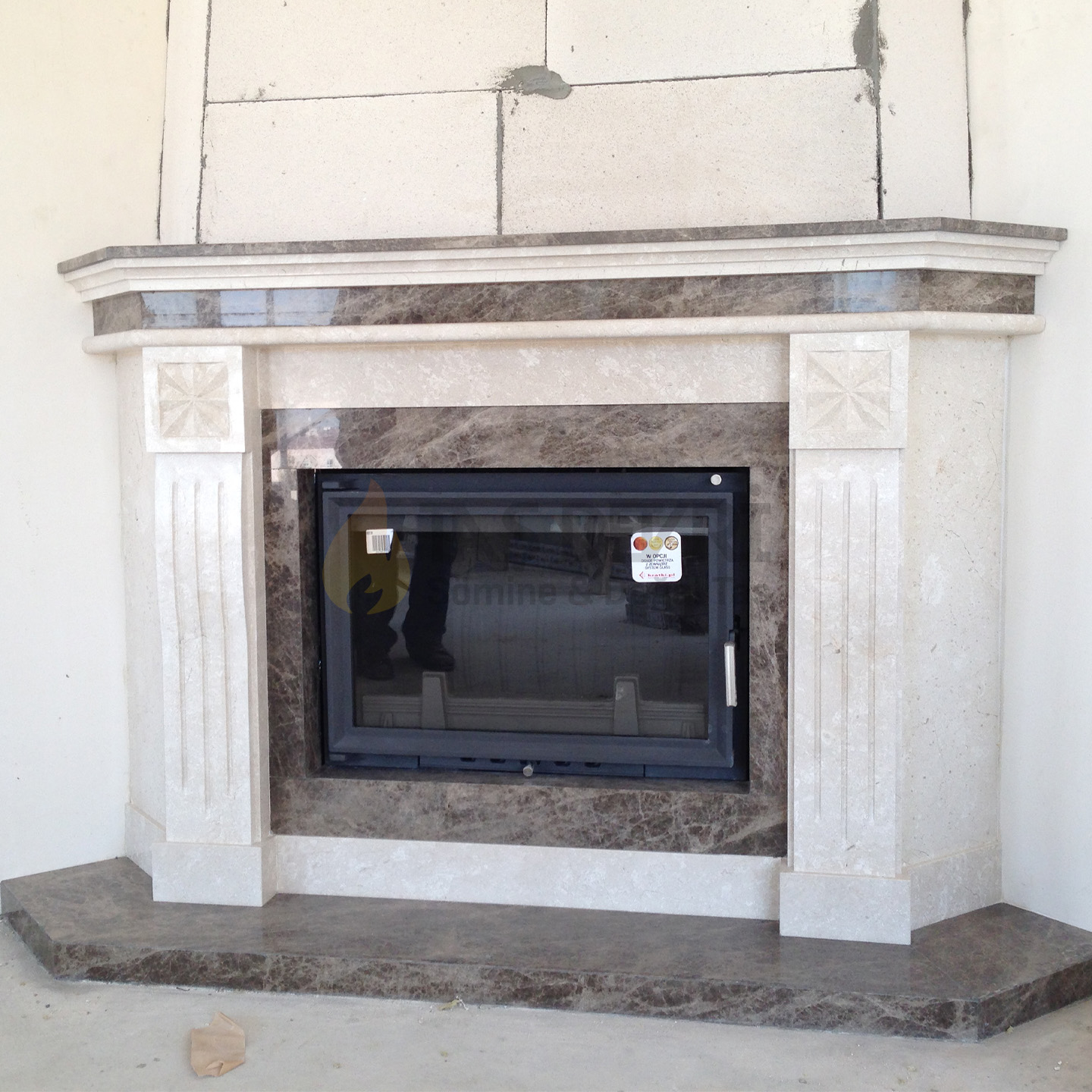 Corner Wood-Burning Fireplace 45