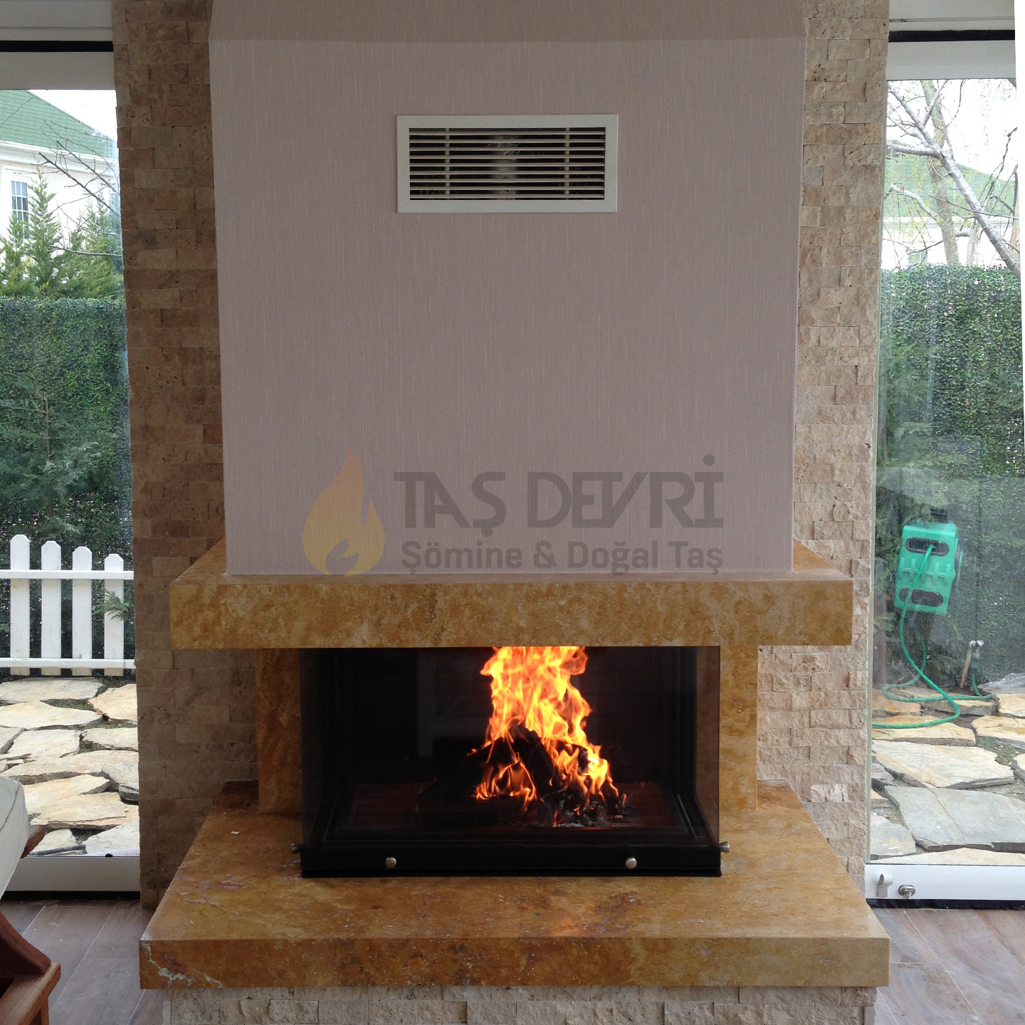Three-Sided Wood-Burning Fireplace 47