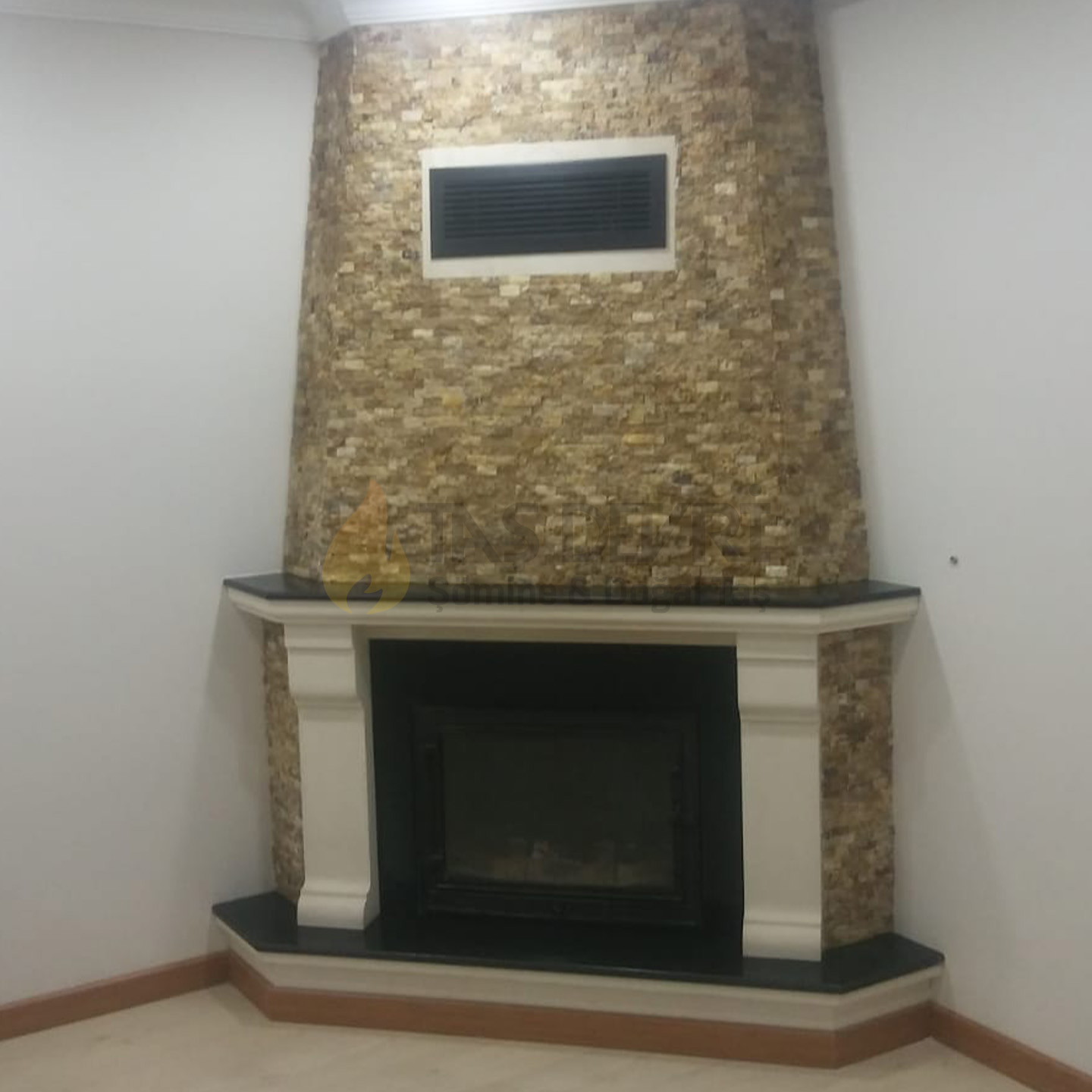 Corner Wood-Burning Fireplace 53