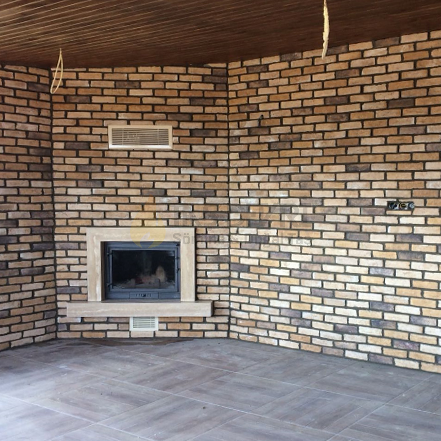 Corner Wood-Burning Fireplace 55