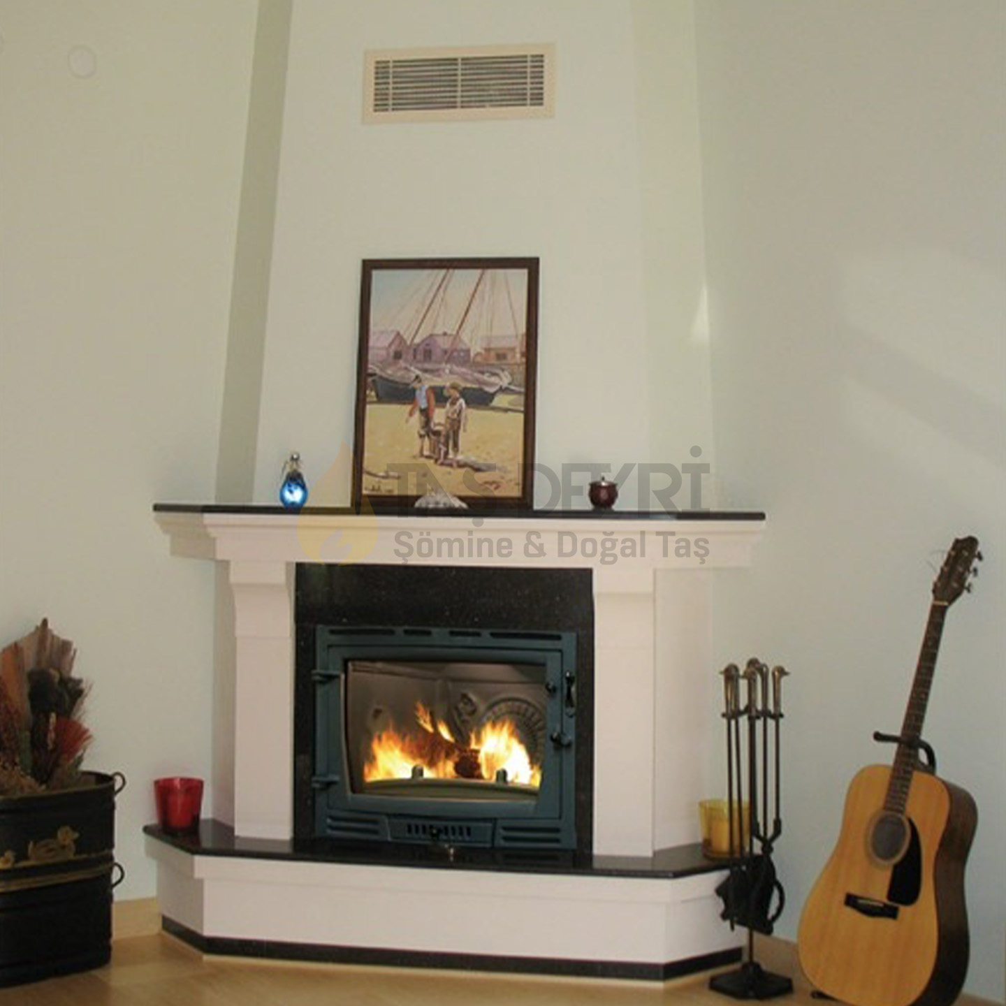 Corner Wood-Burning Fireplace 56