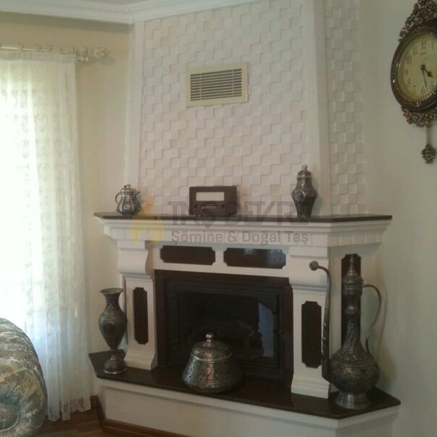Corner Wood-Burning Fireplace 57