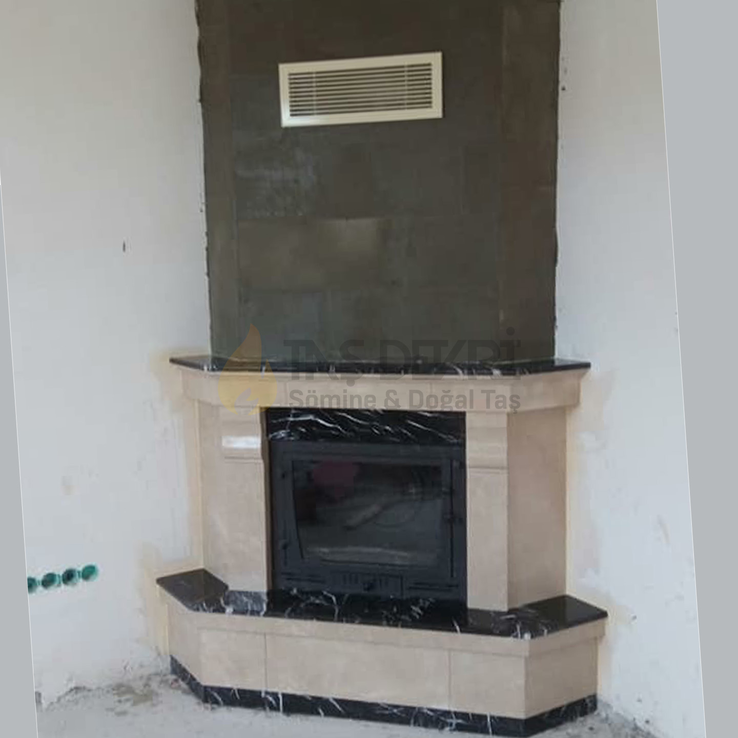 Corner Wood-Burning Fireplace 60