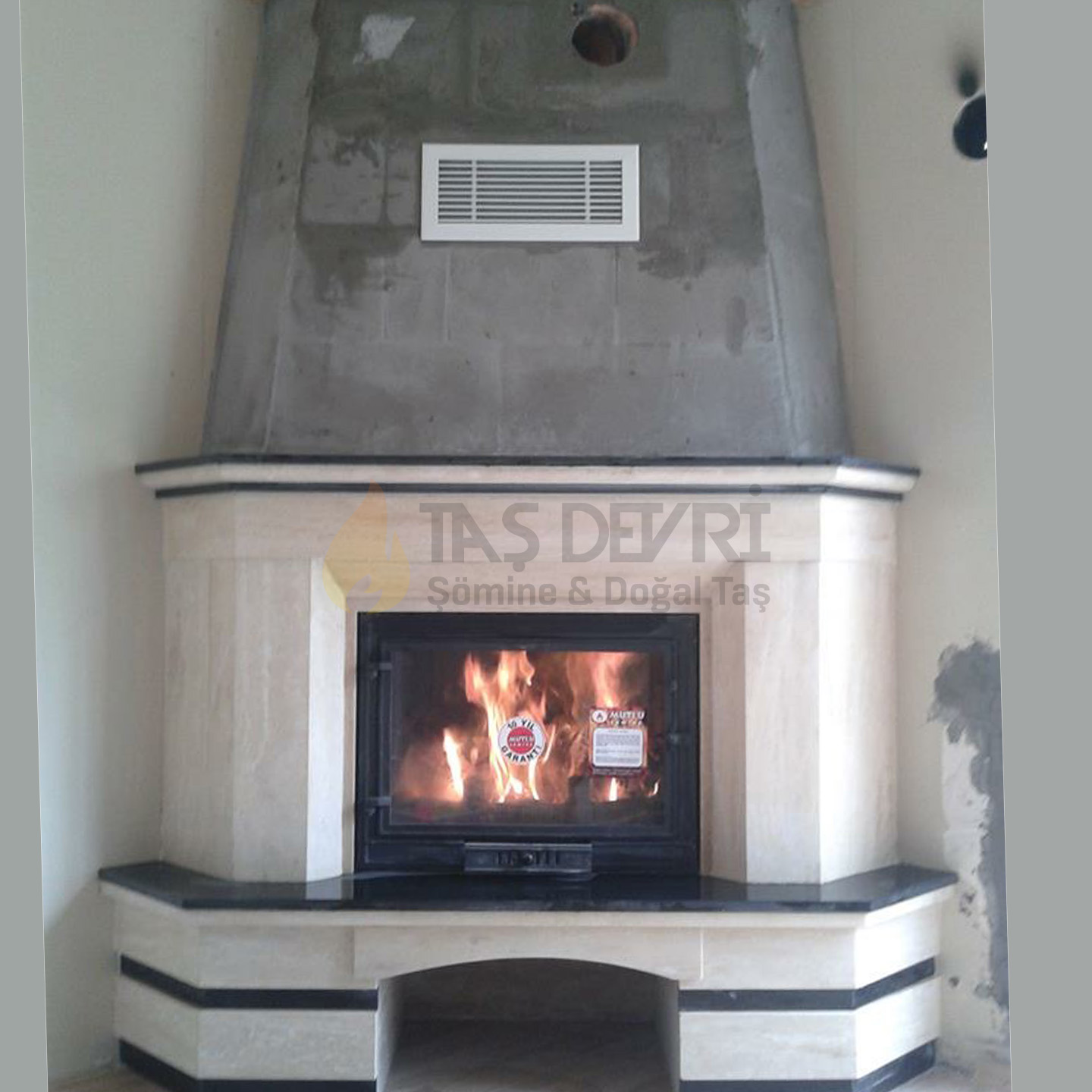 Corner Wood-Burning Fireplace 64