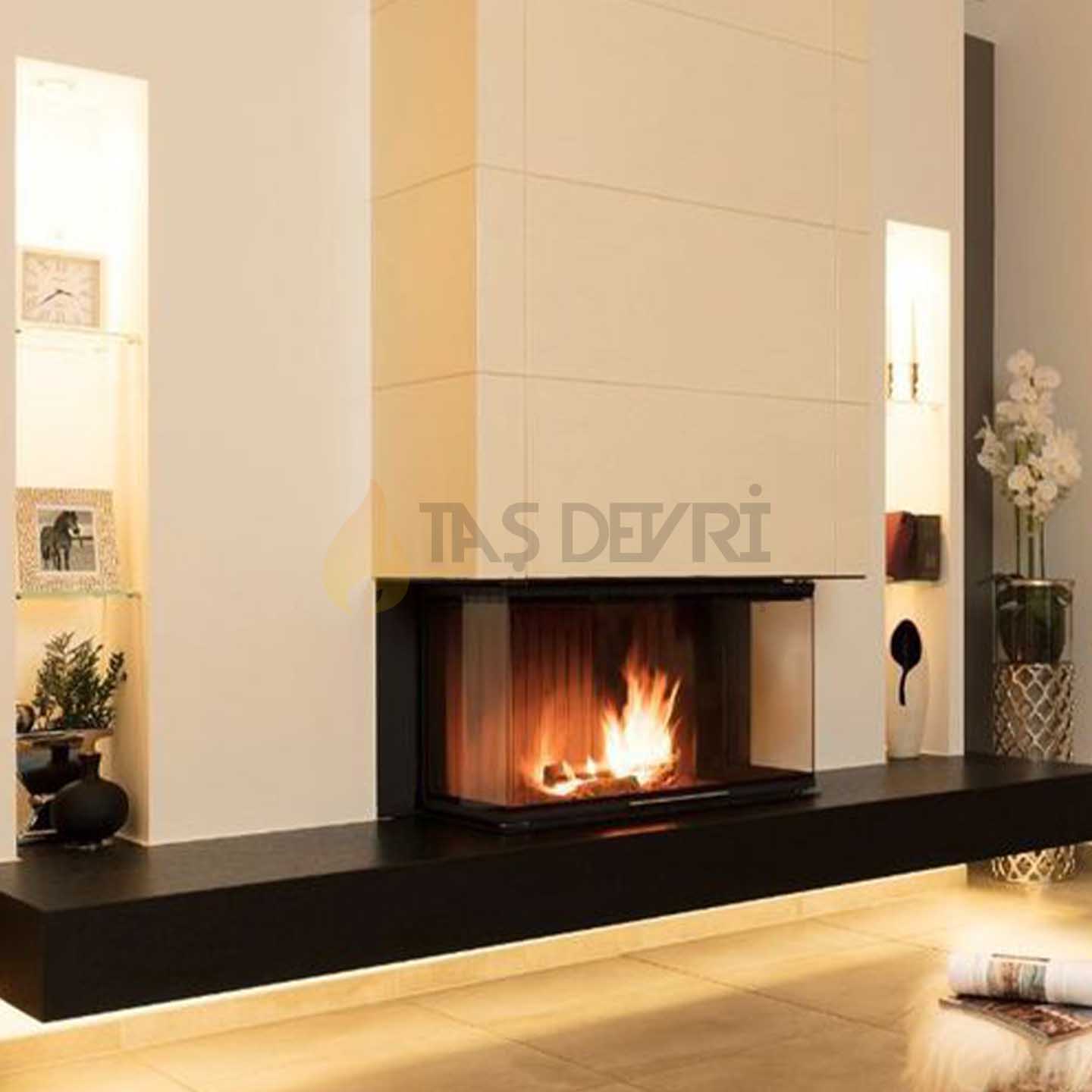 Three-Sided Wood-Burning Fireplace 66