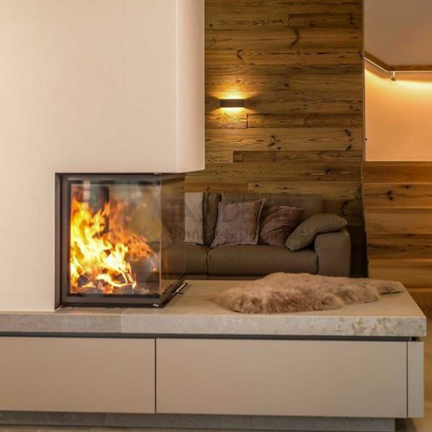 Three-Sided Wood-Burning Fireplace 68