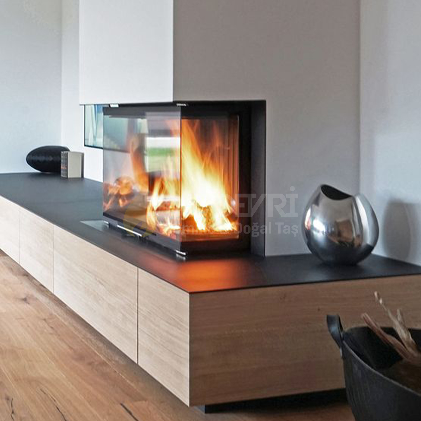 Three-Sided Wood-Burning Fireplace 71