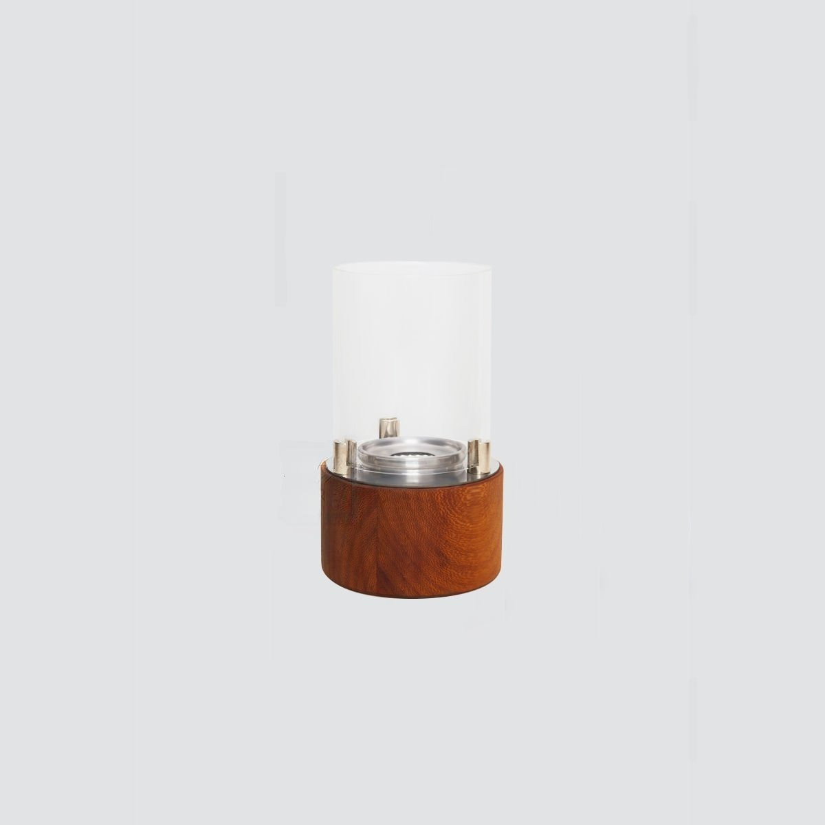 Mini Round Wood Tabletop Bioethanol Unit