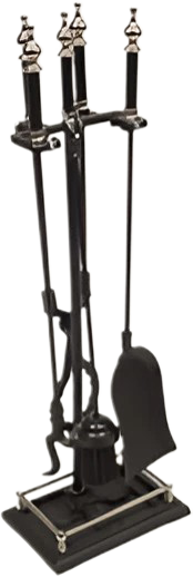 Gold with Handle Black Süvari Fireplace Tool Set