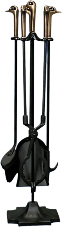 Ördek Başlı Black Fireplace Tool Set