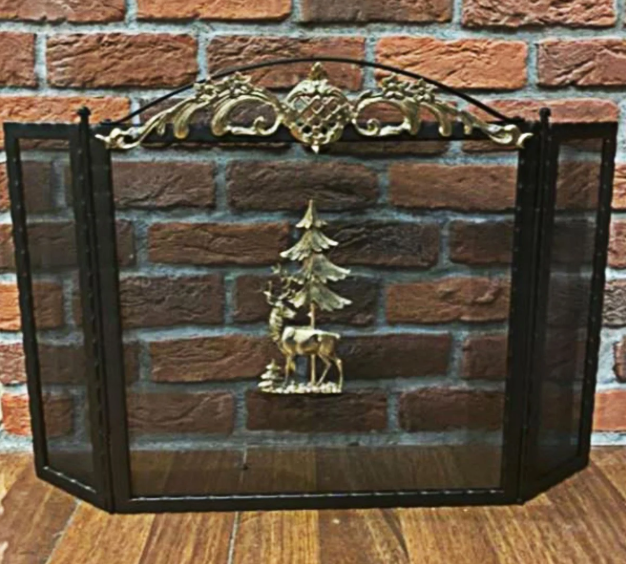 Geyik Desenli Şömine Siperlik 80 x 55 cm Şömine Aksesuarları